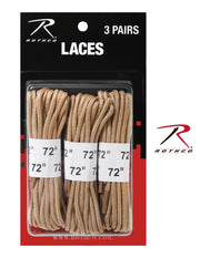 Rothco 72" Boot Laces - 3 Pack LARSON TACTICAL SUPPLY