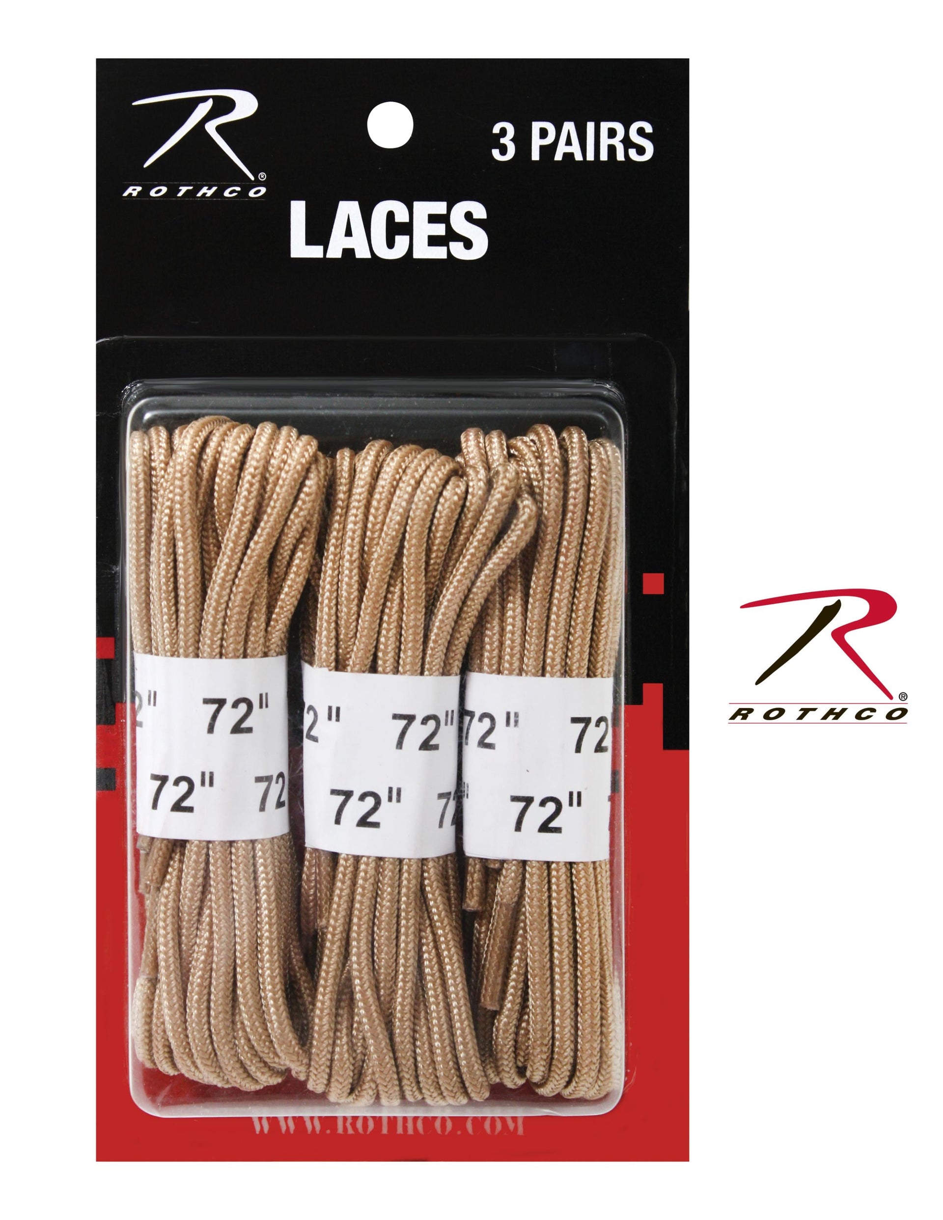Rothco 72" Boot Laces - 3 Pack LARSON TACTICAL SUPPLY