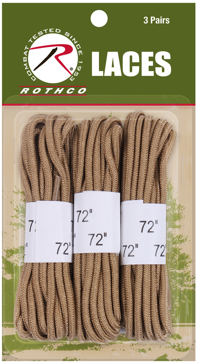 Rothco 72" Boot Laces - 3 Pack LARSON TACTICAL SUPPLY