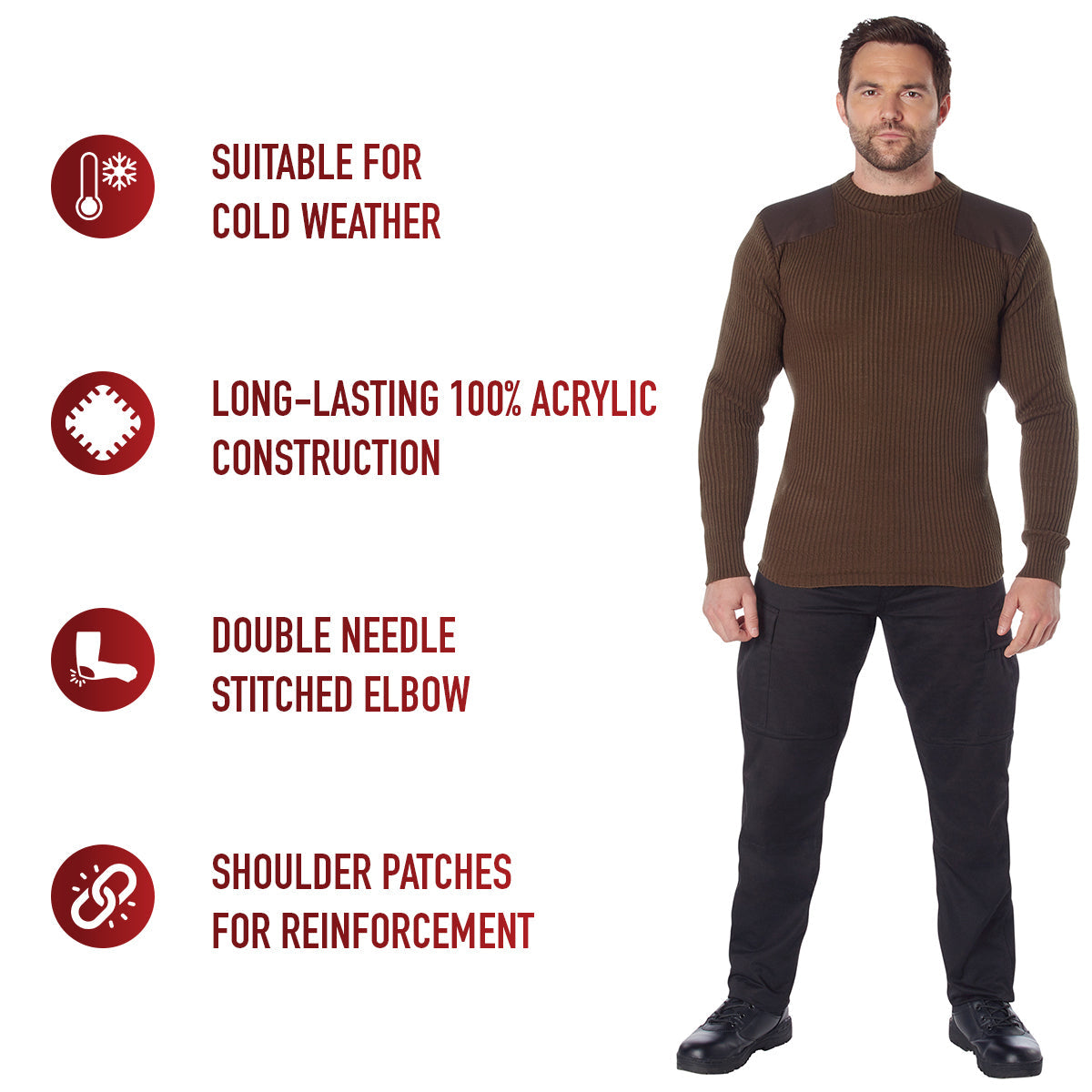 Rothco Acrylic Commando Sweater LARSON TACTICAL SUPPLY