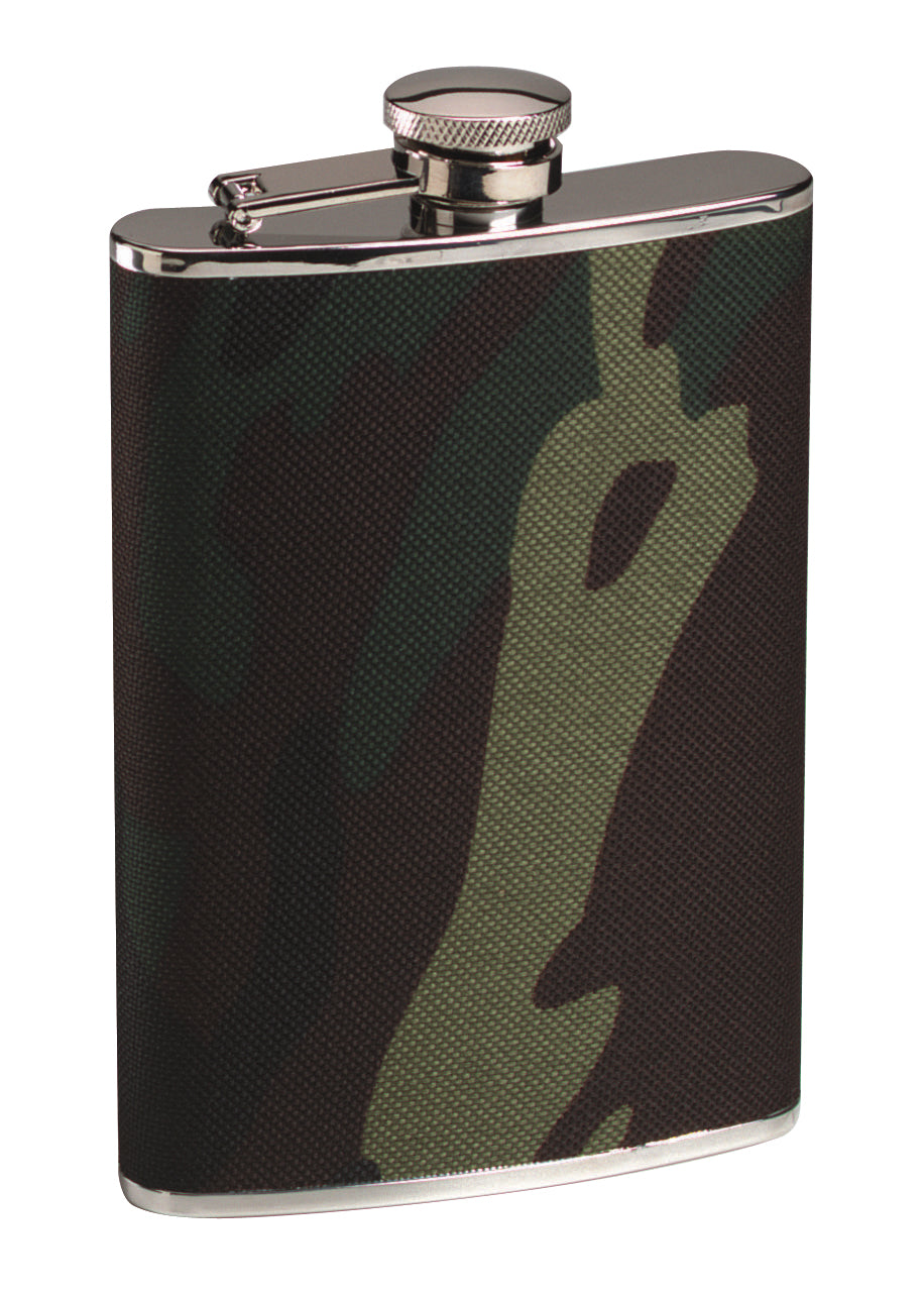 Rothco Woodland Camo Stainless Steel Camo Flask LARSON TACTICAL SUPPLY