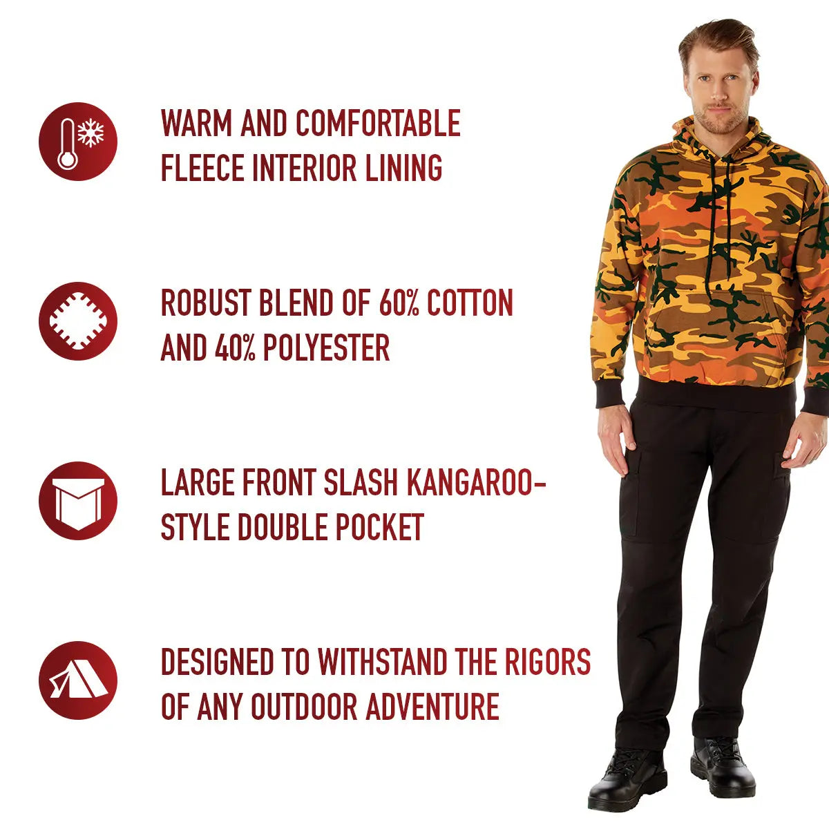 Rothco Camo Pullover Hooded Sweatshirt LARSON TACTICAL SUPPLY