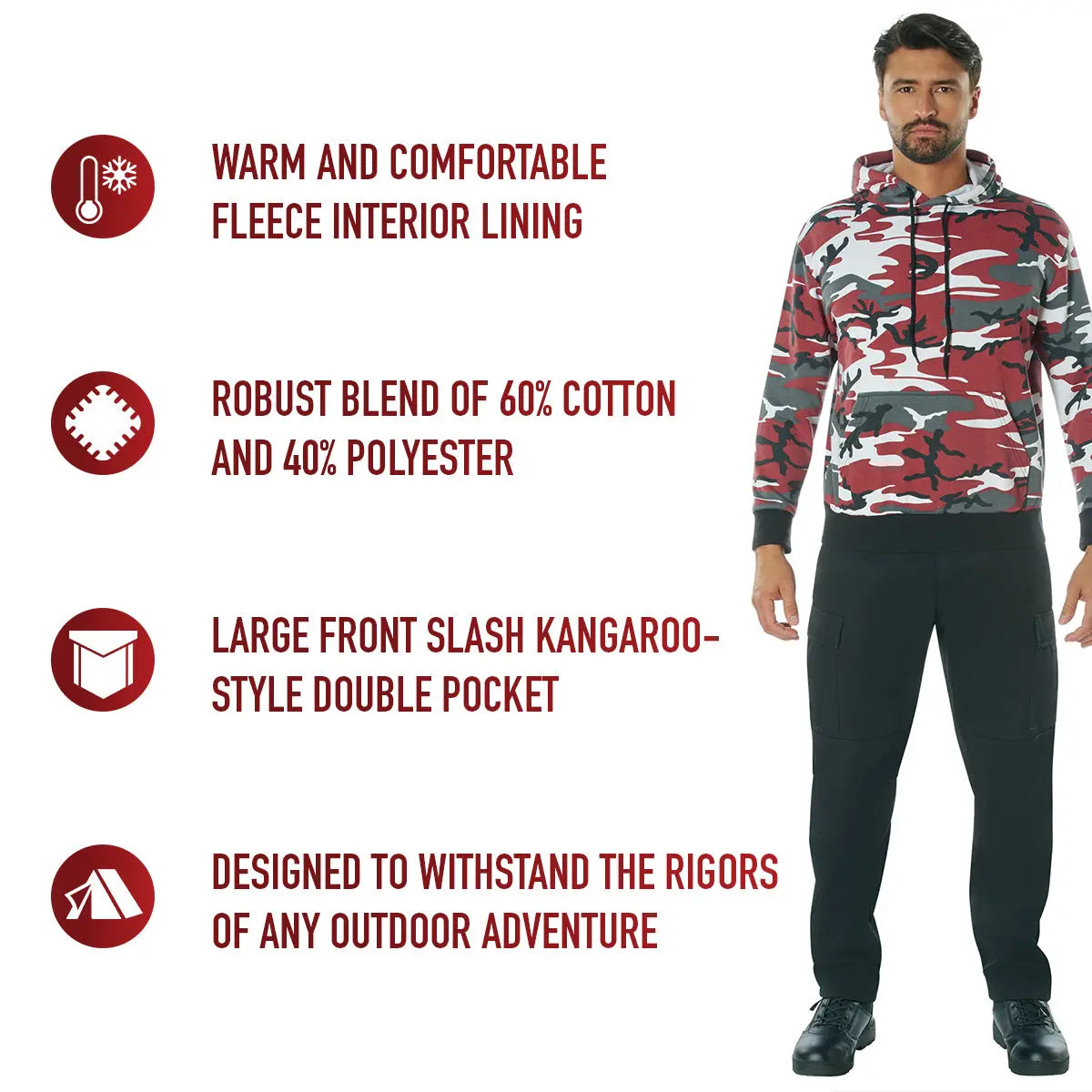 Rothco Camo Pullover Hooded Sweatshirt LARSON TACTICAL SUPPLY