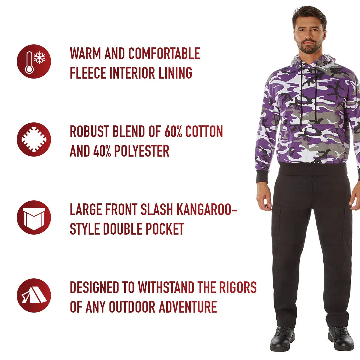 Rothco Camo Pullover Hooded Sweatshirt LARSON TACTICAL SUPPLY