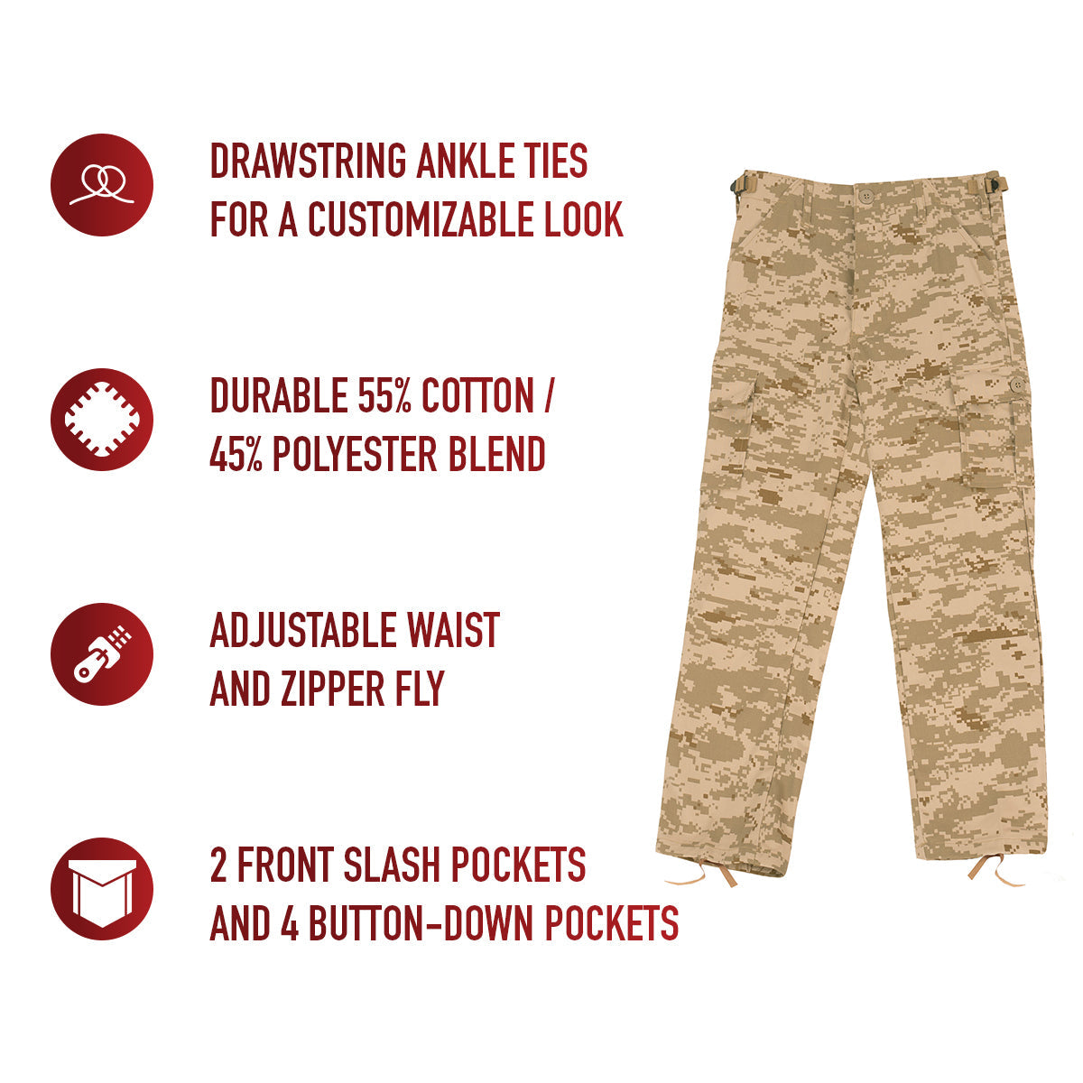 Rothco Kids Digital Camo BDU Pants LARSON TACTICAL SUPPLY