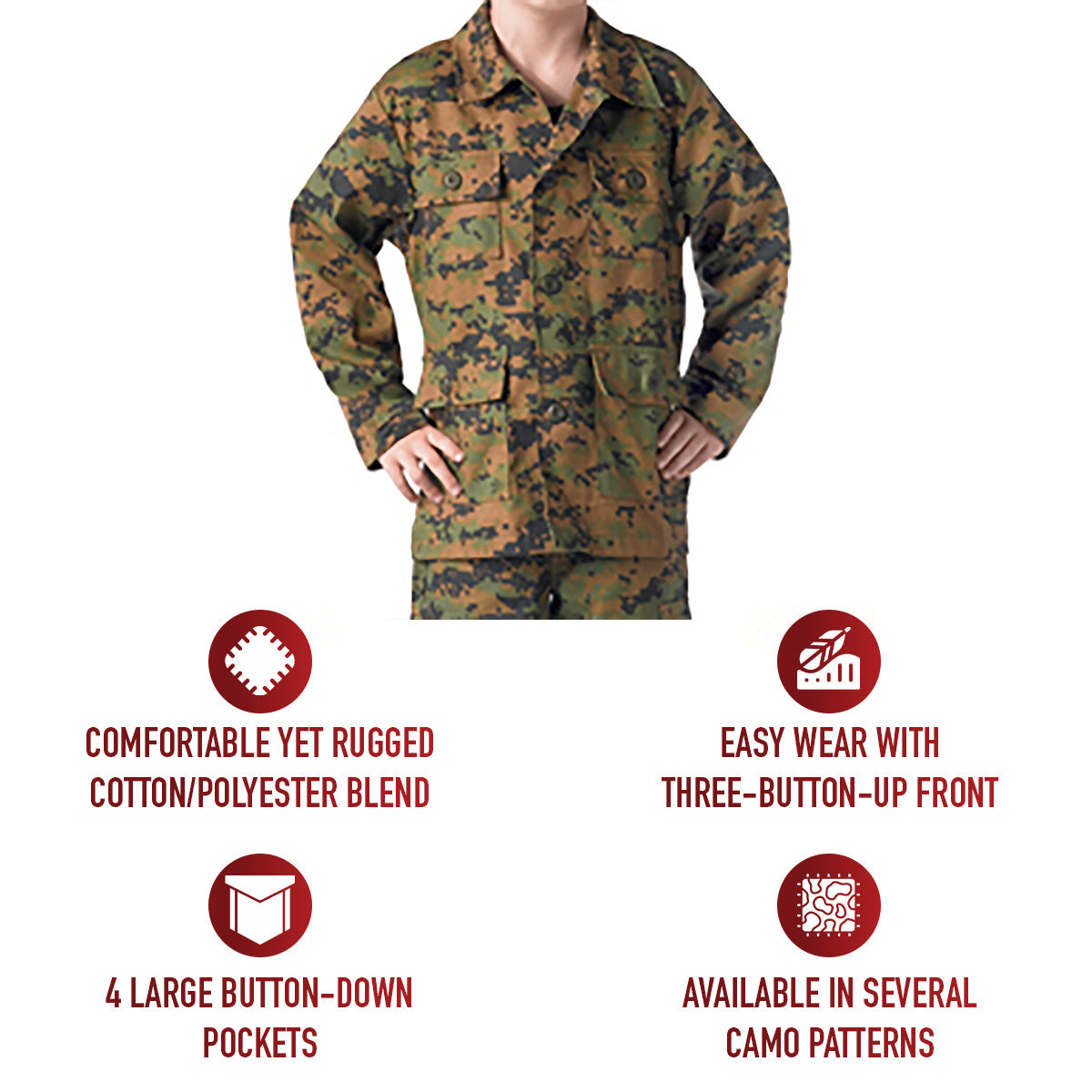 Rothco Kids Camo BDU Shirt LARSON TACTICAL SUPPLY