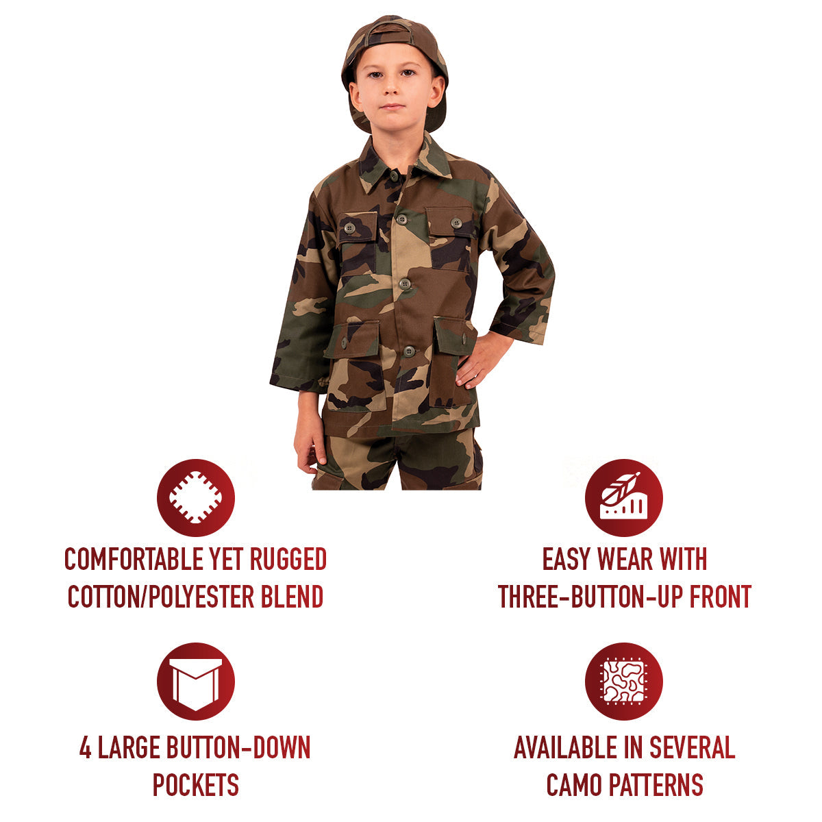 Rothco Kids Camo BDU Shirt LARSON TACTICAL SUPPLY