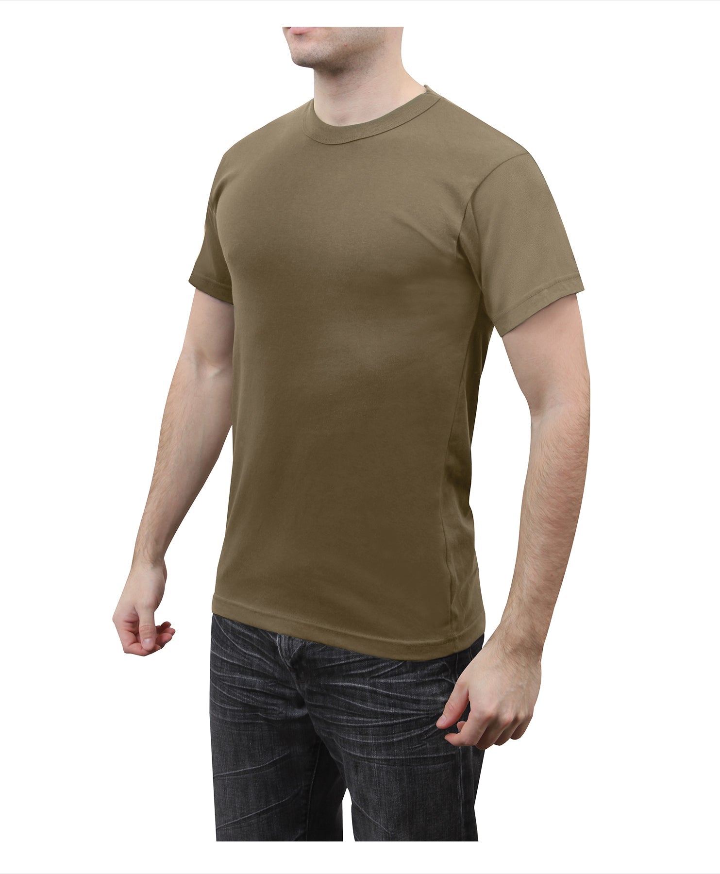 Rothco Solid Color T-Shirt with Cotton / Polyester Blend LARSON TACTICAL SUPPLY