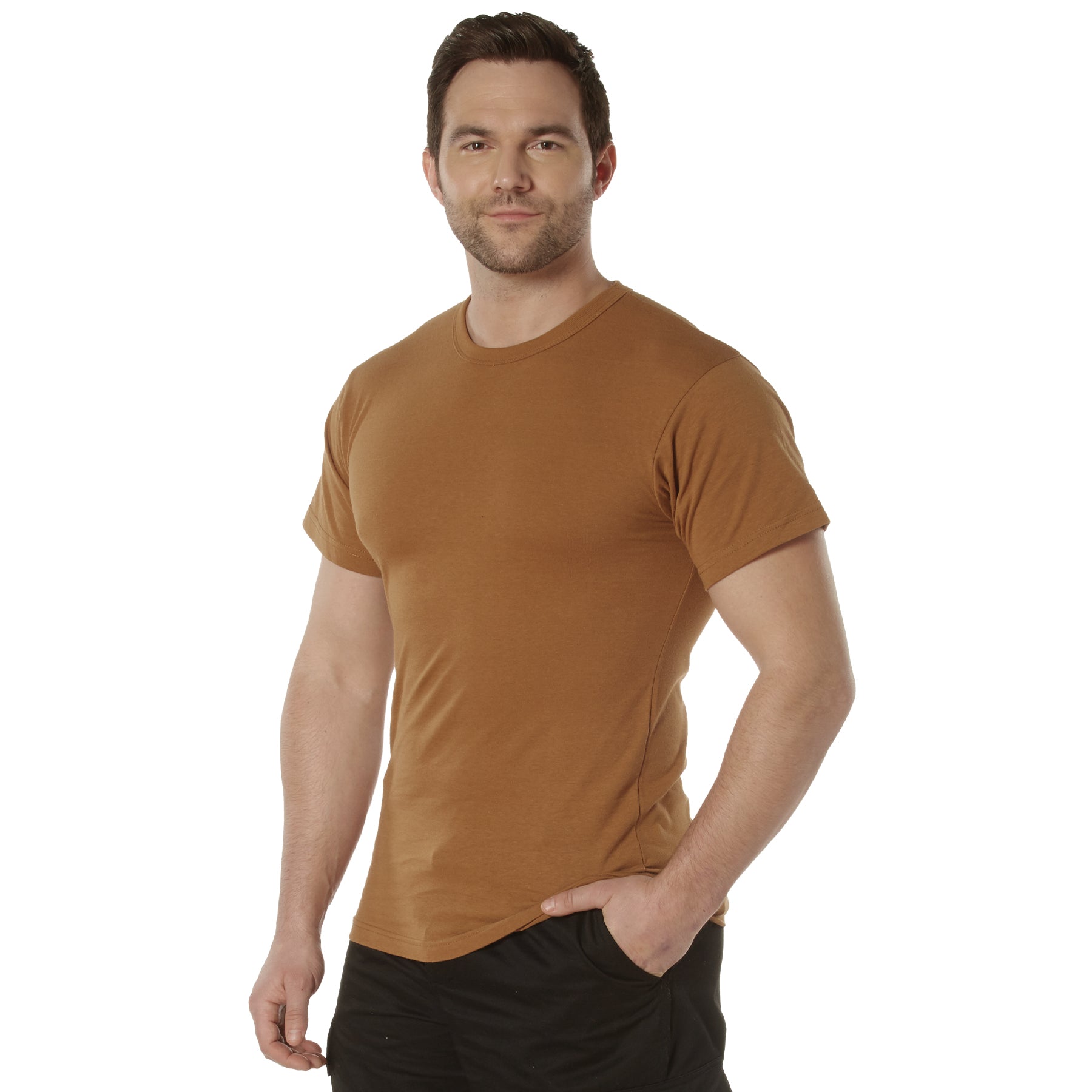 Rothco Solid Color T-Shirt with Cotton / Polyester Blend LARSON TACTICAL SUPPLY