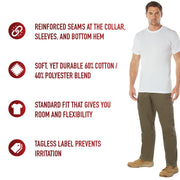 Rothco Solid Color T-Shirt with Cotton / Polyester Blend LARSON TACTICAL SUPPLY