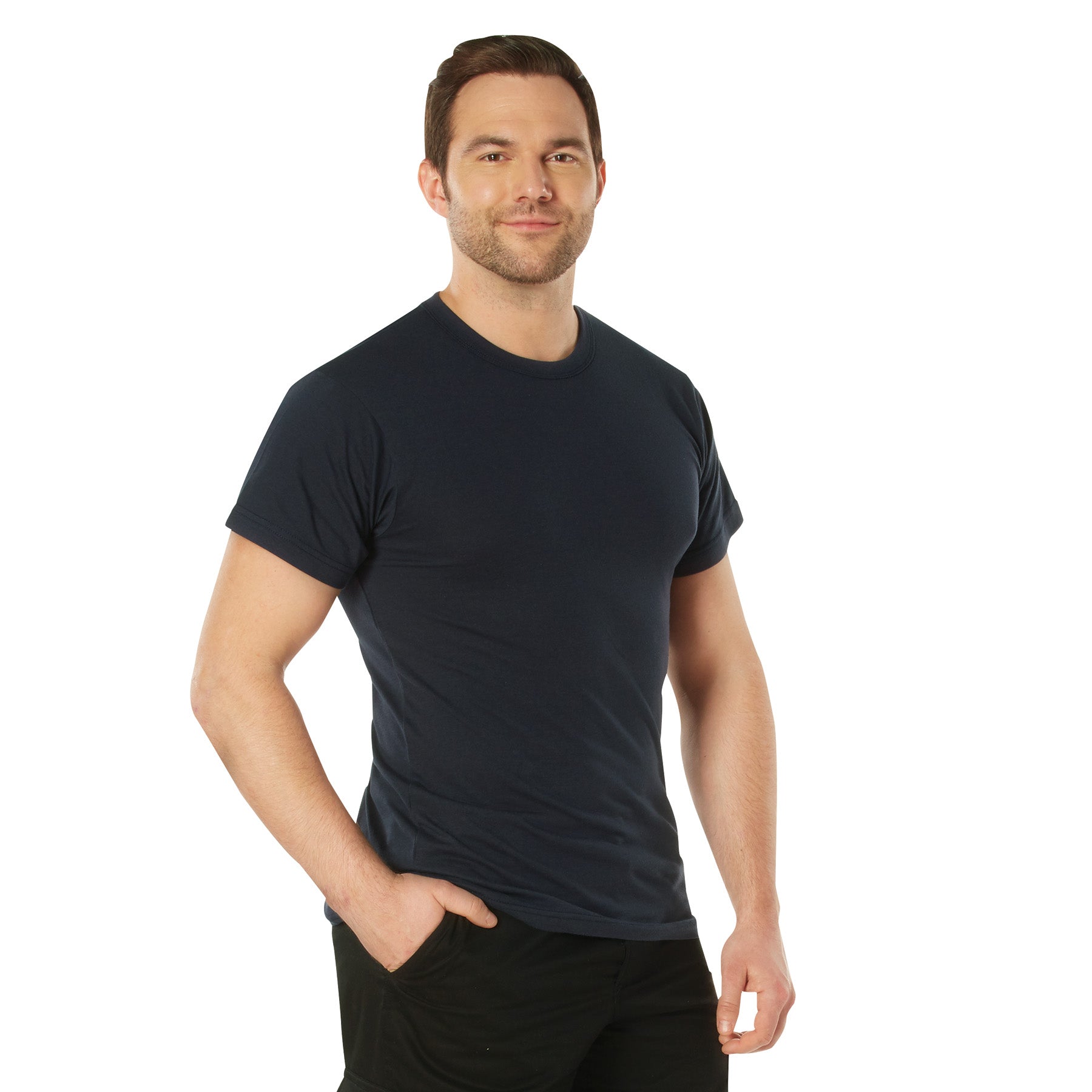 Rothco Solid Color T-Shirt with Cotton / Polyester Blend LARSON TACTICAL SUPPLY