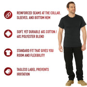 Rothco Solid Color T-Shirt with Cotton / Polyester Blend LARSON TACTICAL SUPPLY