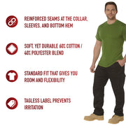 Rothco Solid Color T-Shirt with Cotton / Polyester Blend LARSON TACTICAL SUPPLY