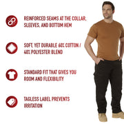 Rothco Solid Color T-Shirt with Cotton / Polyester Blend LARSON TACTICAL SUPPLY