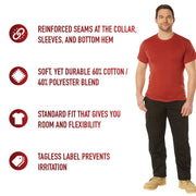 Rothco Solid Color T-Shirt with Cotton / Polyester Blend LARSON TACTICAL SUPPLY