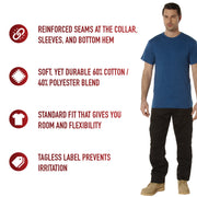 Rothco Solid Color T-Shirt with Cotton / Polyester Blend LARSON TACTICAL SUPPLY