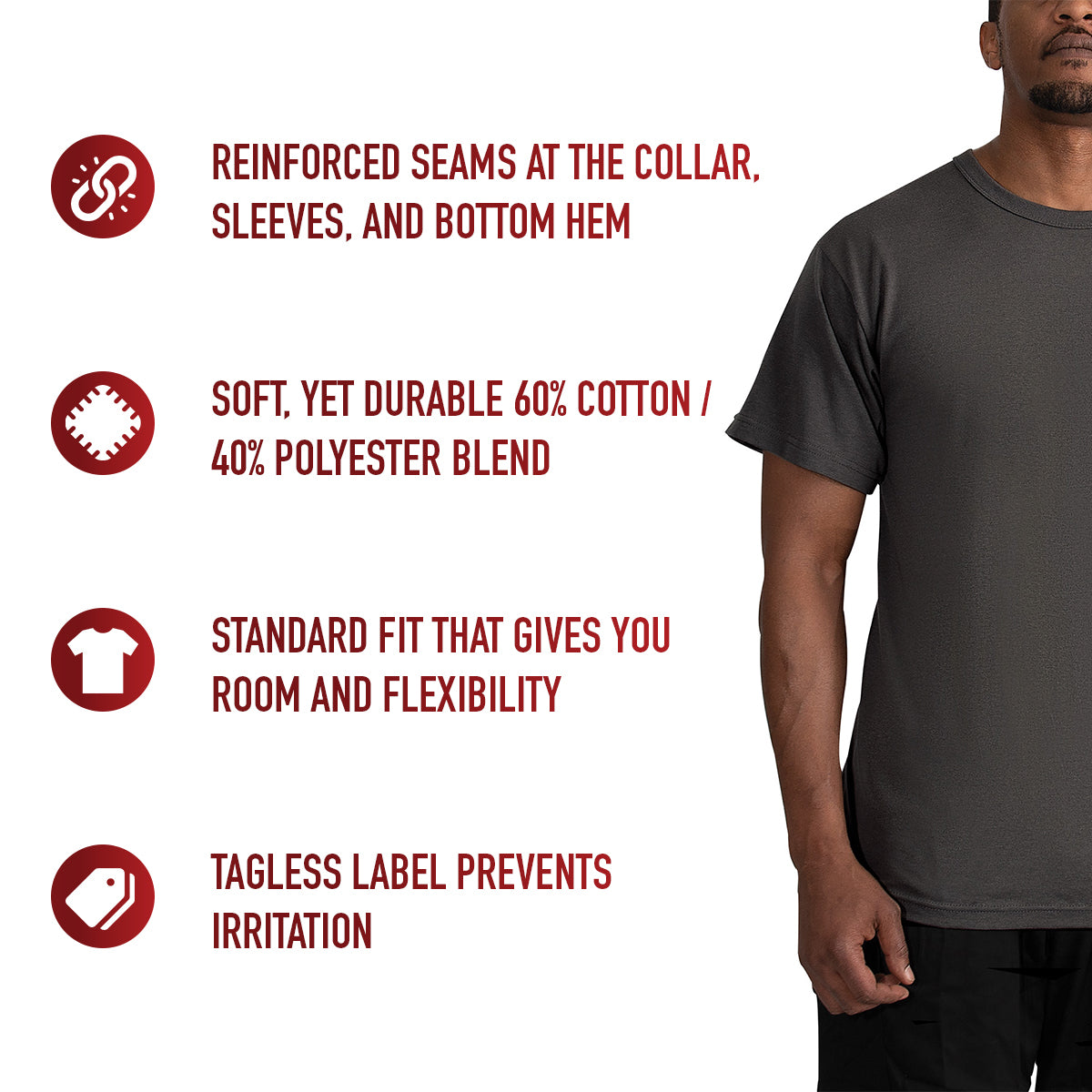 Rothco Solid Color T-Shirt with Cotton / Polyester Blend LARSON TACTICAL SUPPLY