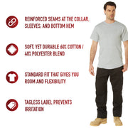 Rothco Solid Color T-Shirt with Cotton / Polyester Blend LARSON TACTICAL SUPPLY