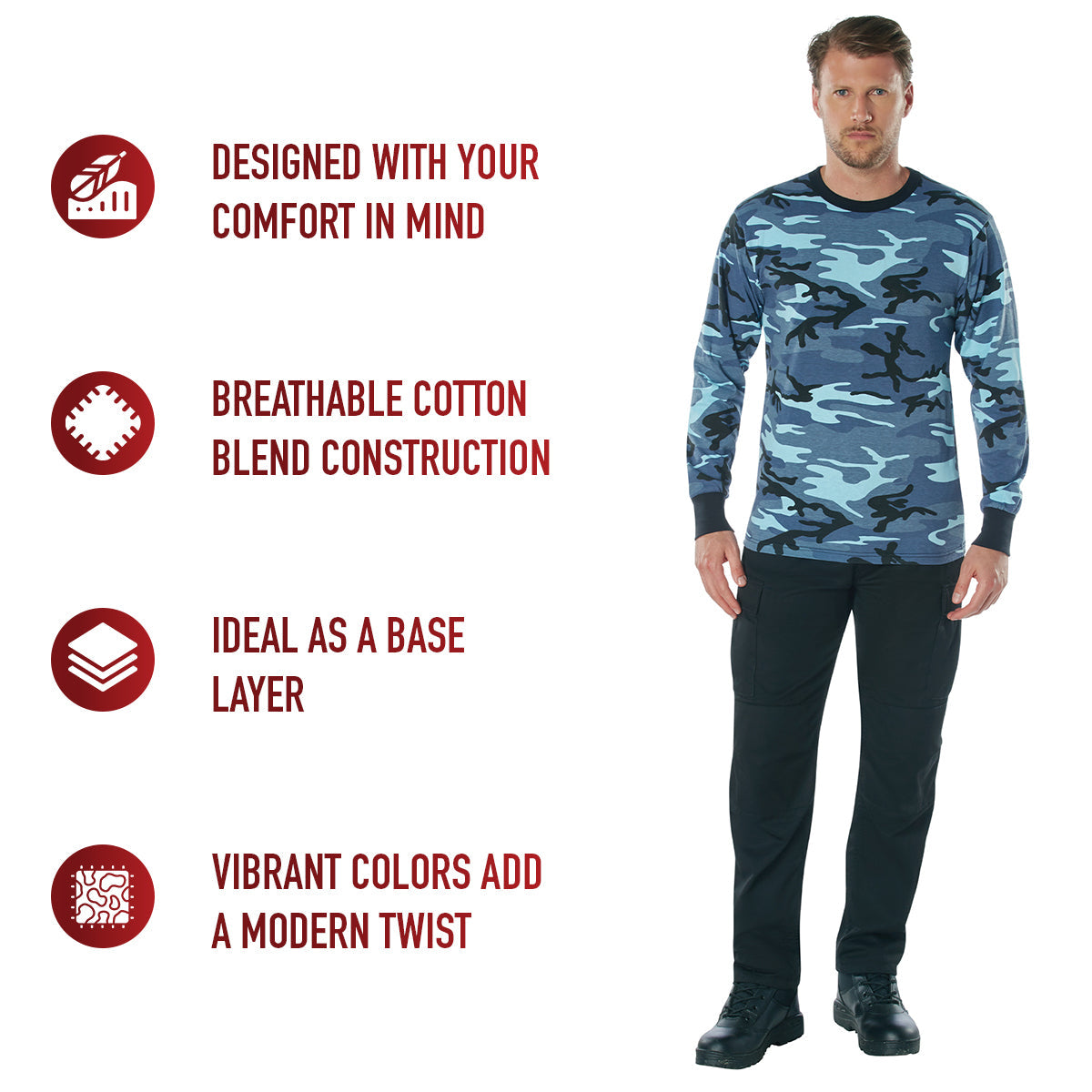 Rothco Long Sleeve Color Camo T-Shirt LARSON TACTICAL SUPPLY