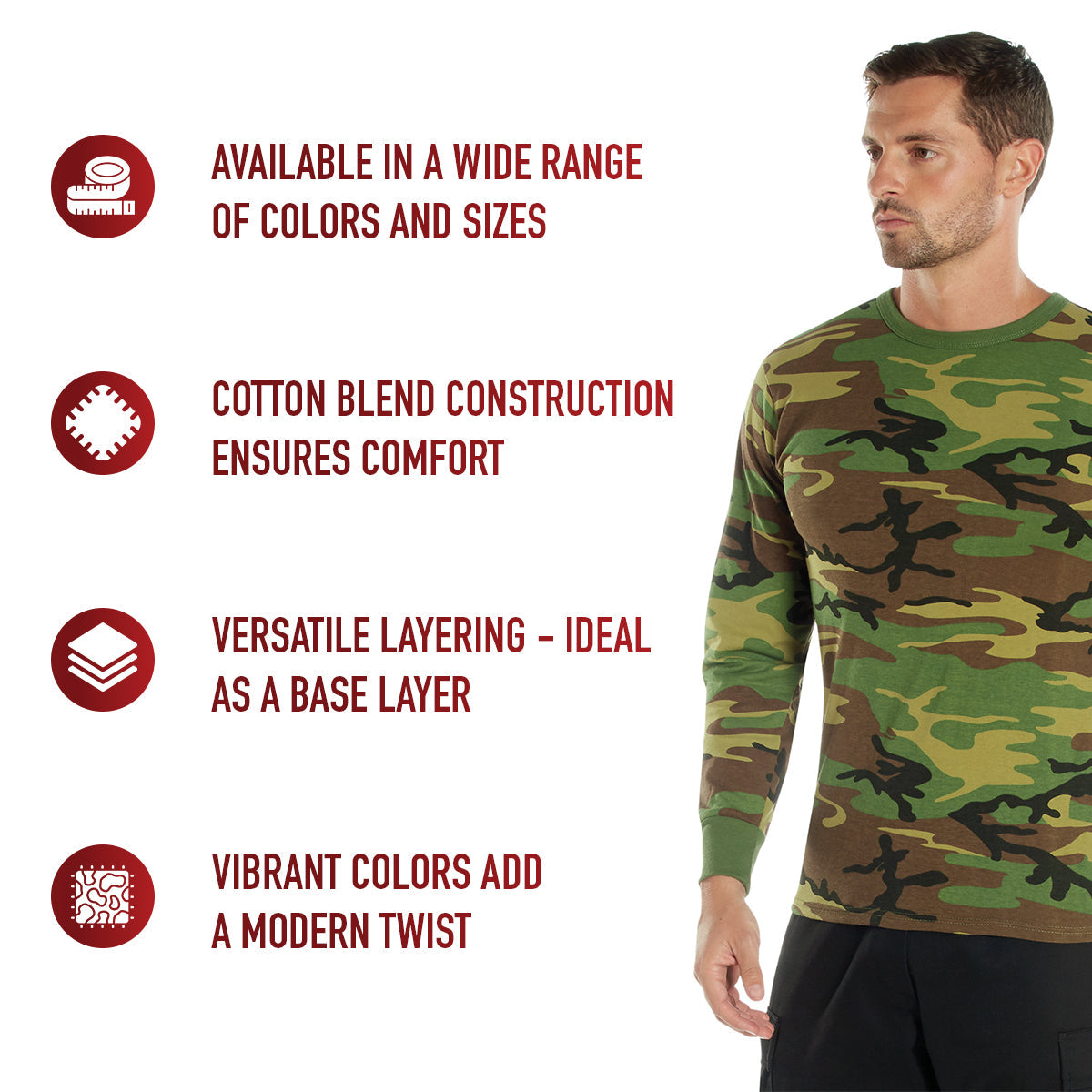 Rothco Long Sleeve Color Camo T-Shirt LARSON TACTICAL SUPPLY
