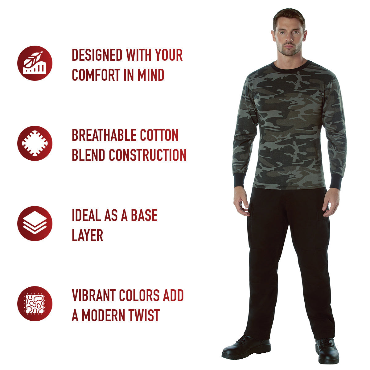Rothco Long Sleeve Color Camo T-Shirt LARSON TACTICAL SUPPLY