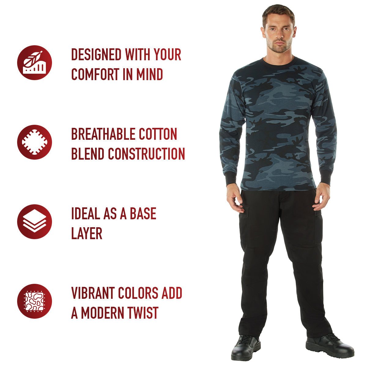 Rothco Long Sleeve Color Camo T-Shirt LARSON TACTICAL SUPPLY