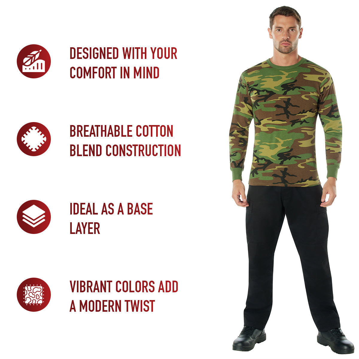 Rothco Long Sleeve Color Camo T-Shirt LARSON TACTICAL SUPPLY
