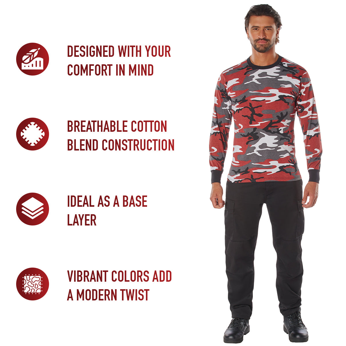 Rothco Long Sleeve Color Camo T-Shirt LARSON TACTICAL SUPPLY