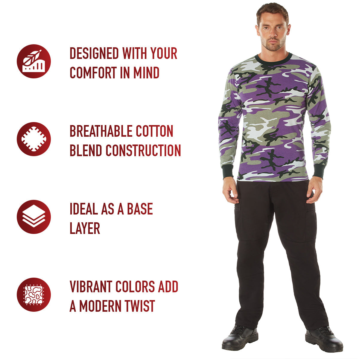 Rothco Long Sleeve Color Camo T-Shirt LARSON TACTICAL SUPPLY