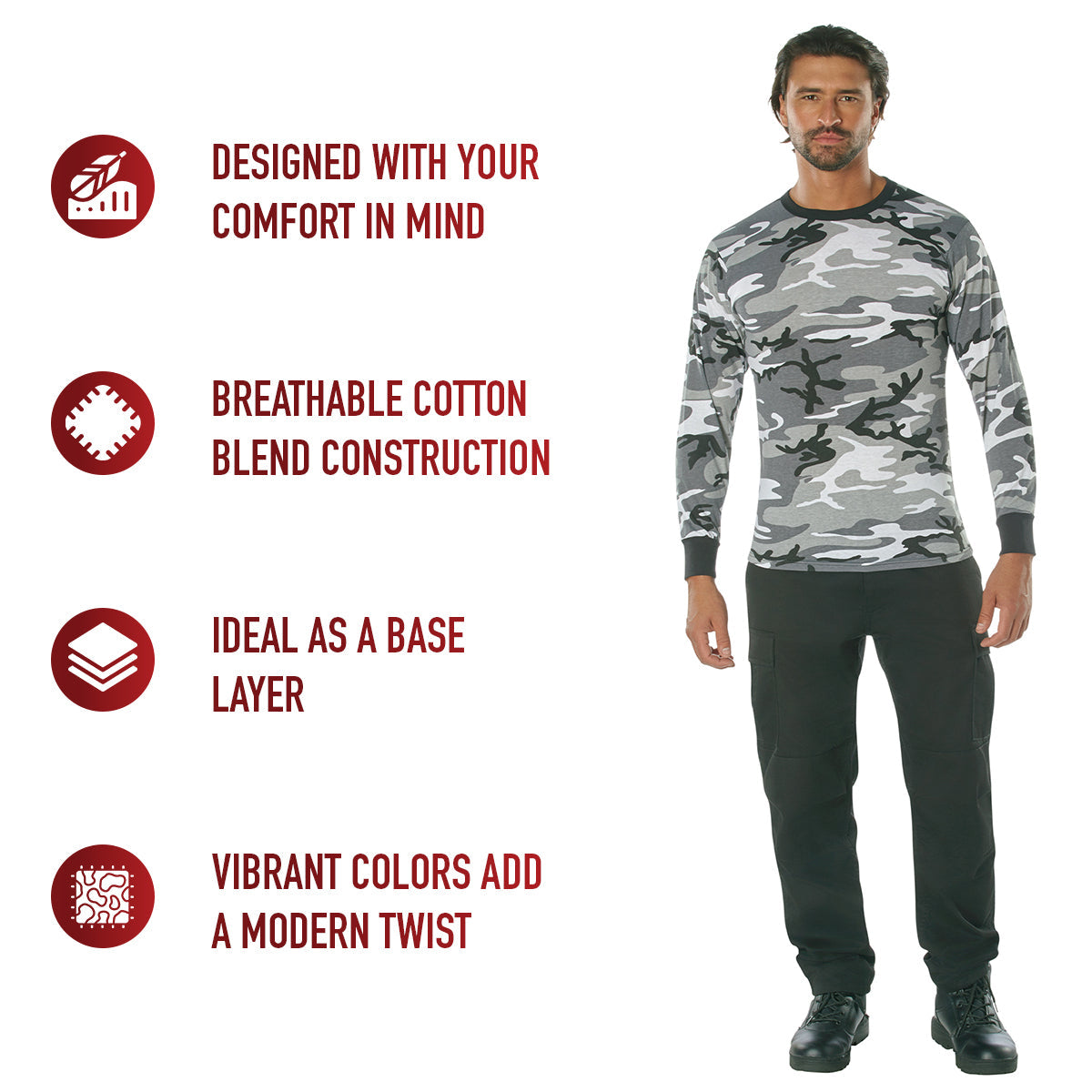 Rothco Long Sleeve Color Camo T-Shirt LARSON TACTICAL SUPPLY