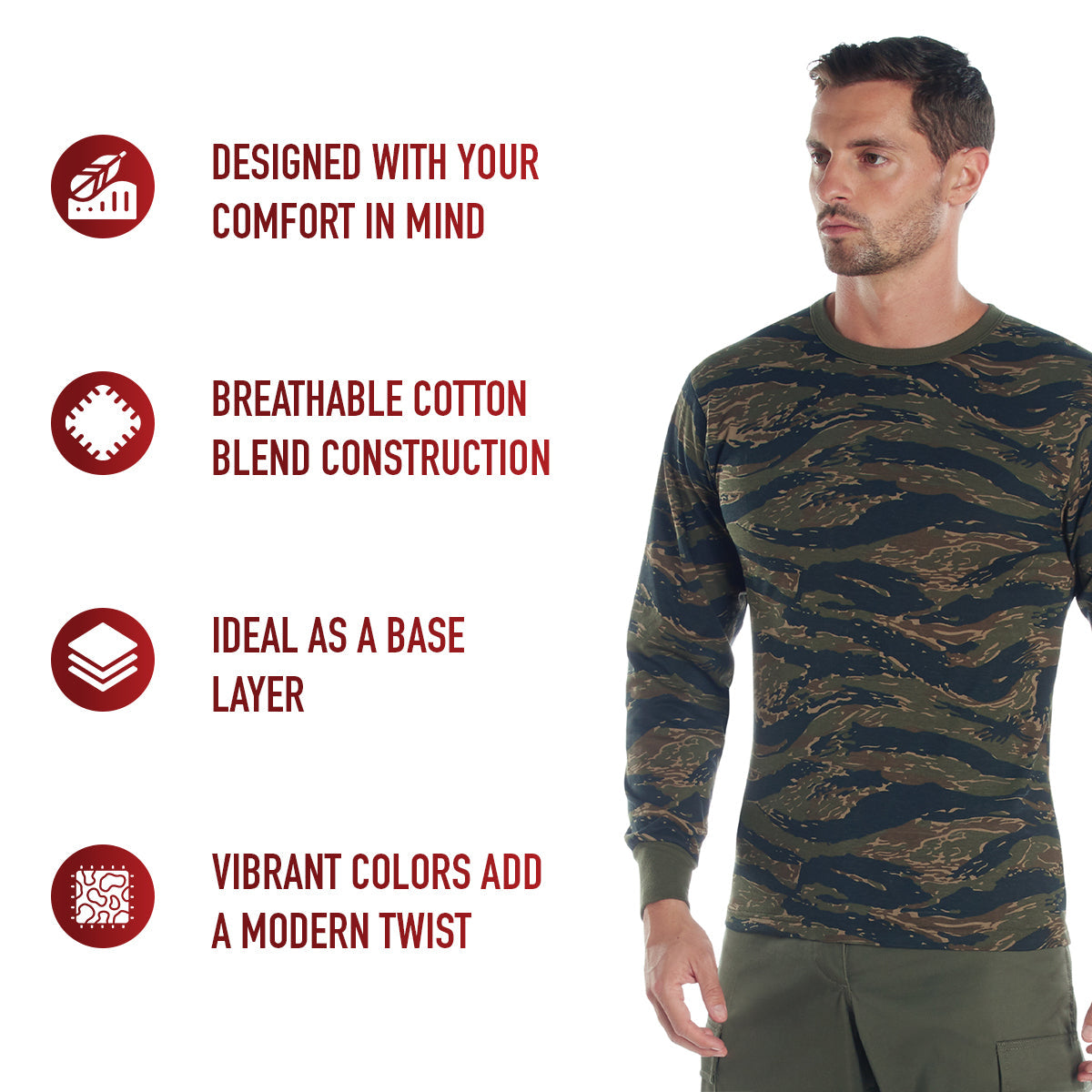 Rothco Long Sleeve Color Camo T-Shirt LARSON TACTICAL SUPPLY