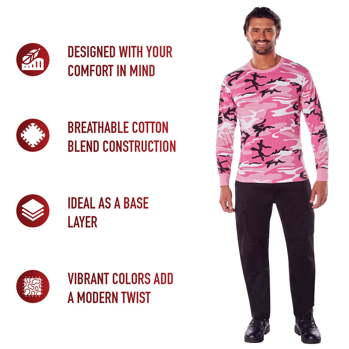 Rothco Long Sleeve Color Camo T-Shirt LARSON TACTICAL SUPPLY