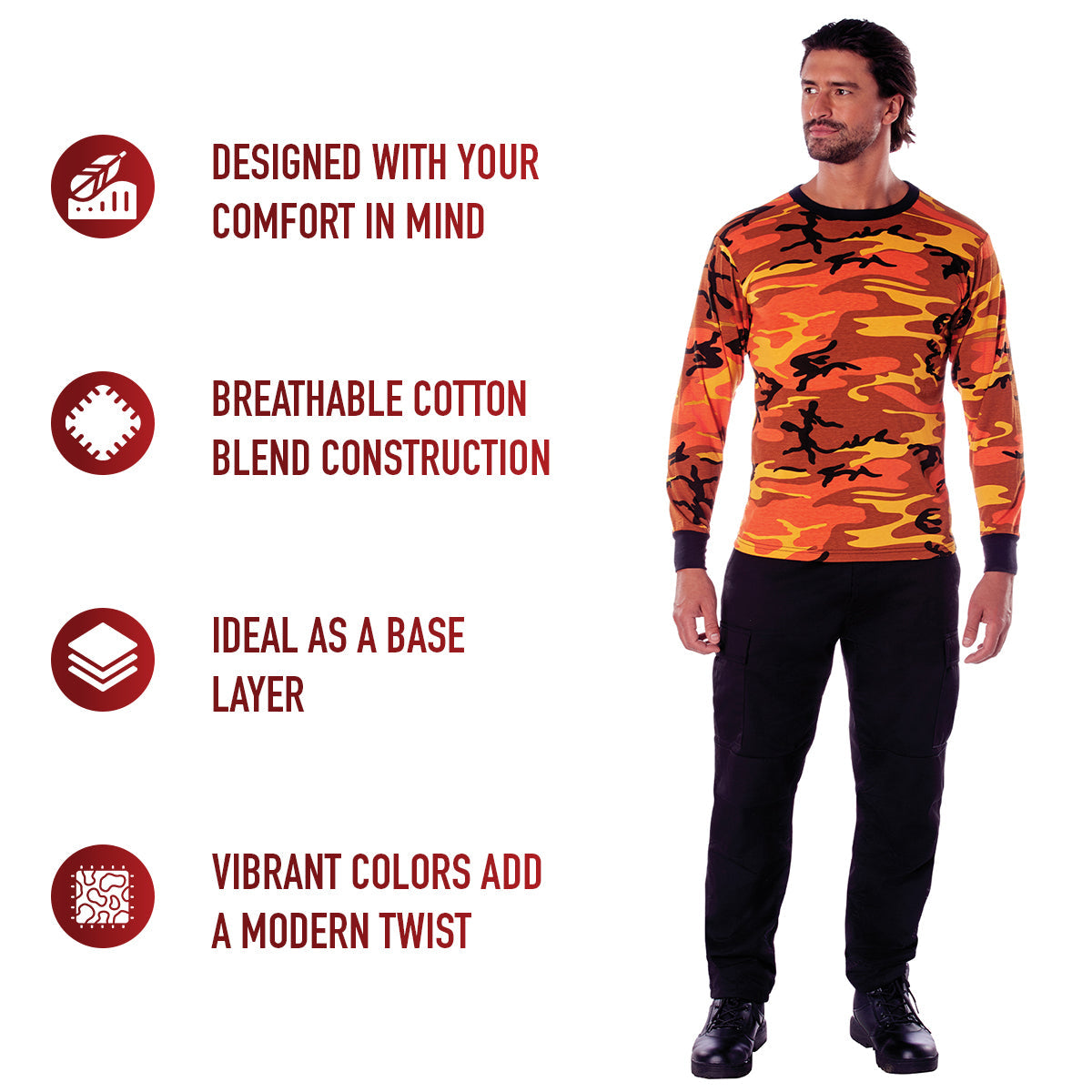 Rothco Long Sleeve Color Camo T-Shirt LARSON TACTICAL SUPPLY