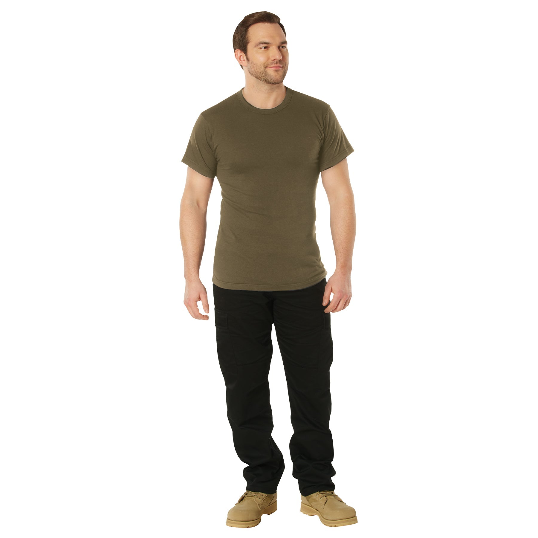 Rothco Solid Color T-Shirt with Cotton / Polyester Blend LARSON TACTICAL SUPPLY
