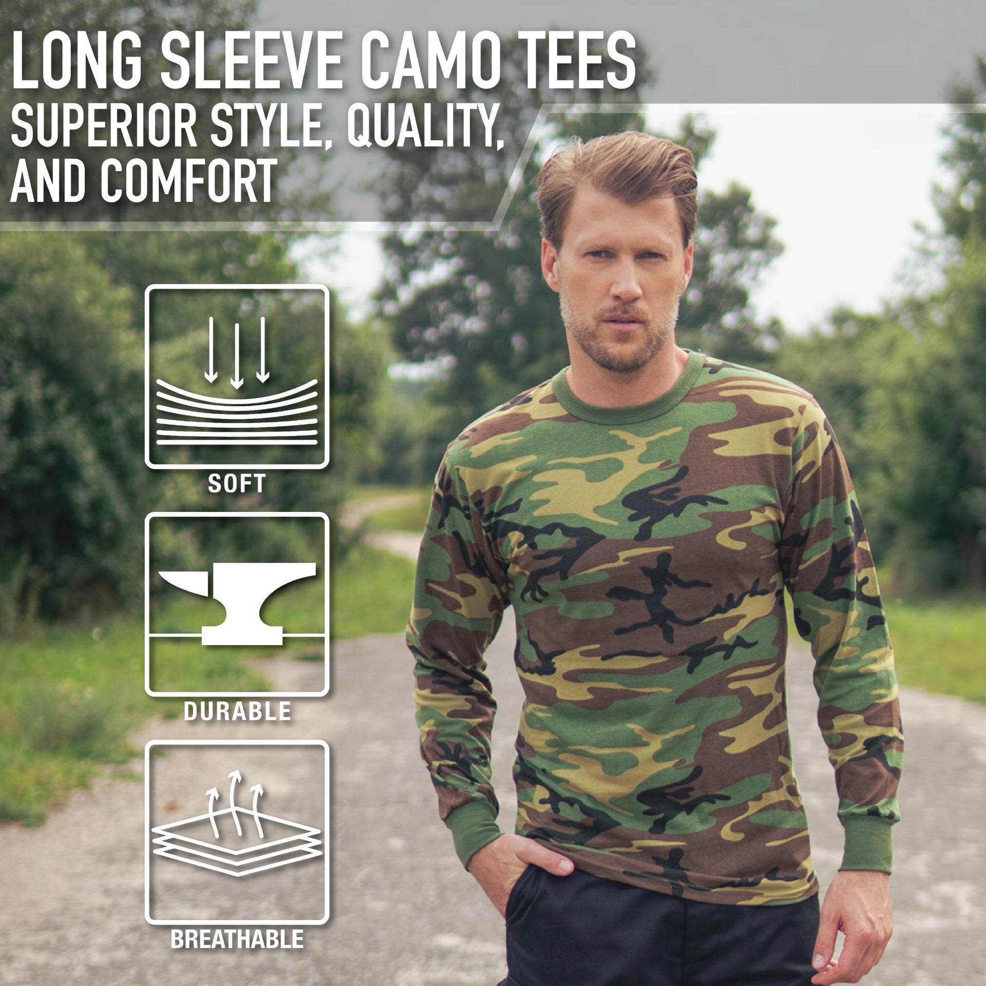 Rothco Long Sleeve Color Camo T-Shirt LARSON TACTICAL SUPPLY