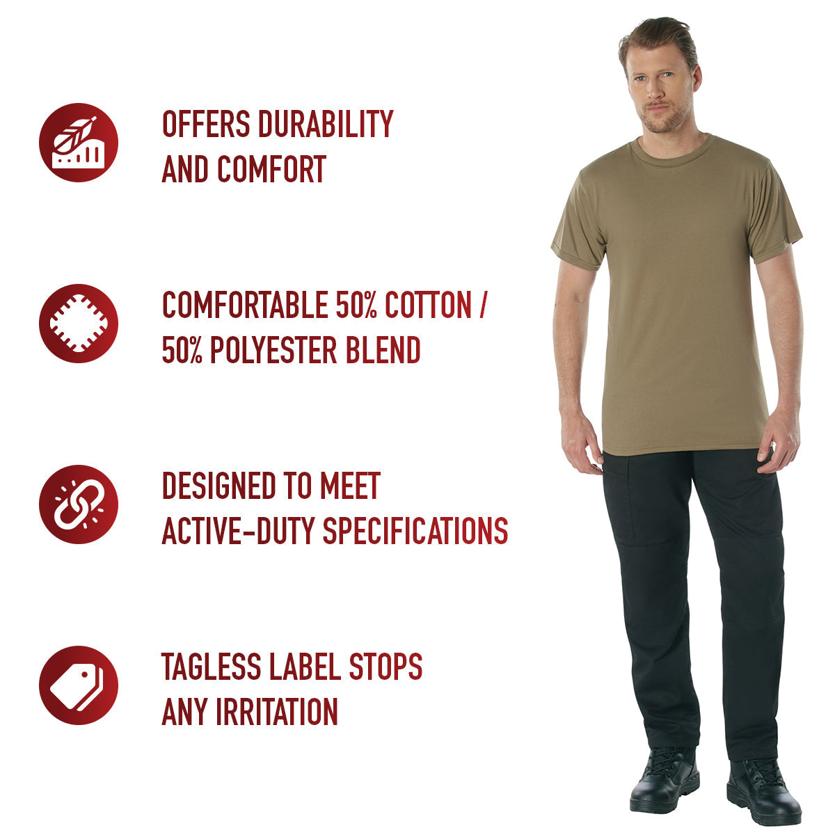 Rothco AR 670-1 Coyote Brown T-Shirt LARSON TACTICAL SUPPLY