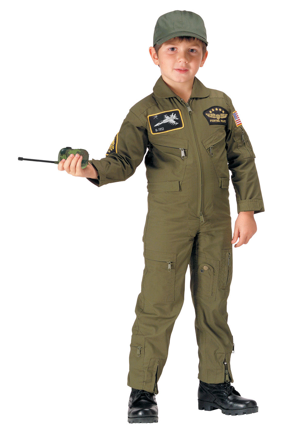 Rothco Kid's Flight Coverall With Patches - Olive Drab LARSON TACTICAL SUPPLY
