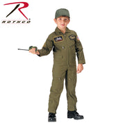 Rothco Kid's Flight Coverall With Patches - Olive Drab LARSON TACTICAL SUPPLY