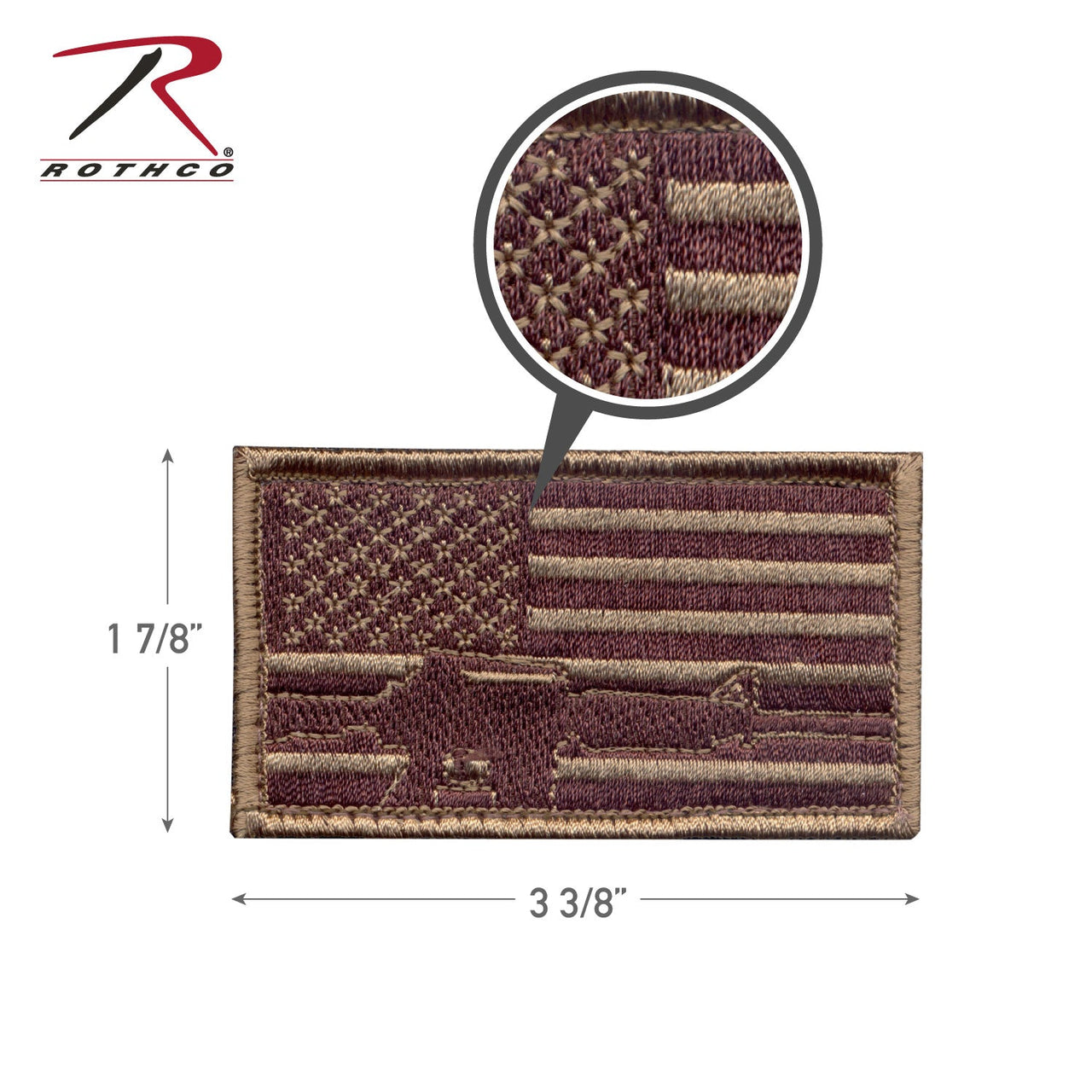 Rothco Subdued Flag & Rifle Morale Patch LARSON TACTICAL SUPPLY
