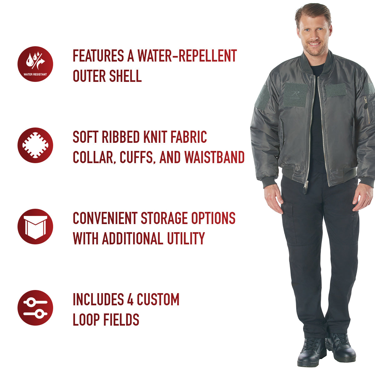 Rothco MA-1 Flight Jacket with Patches LARSON TACTICAL SUPPLY