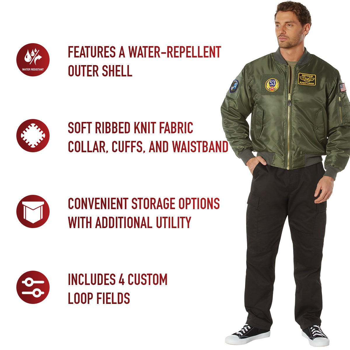 Rothco MA-1 Flight Jacket with Patches LARSON TACTICAL SUPPLY