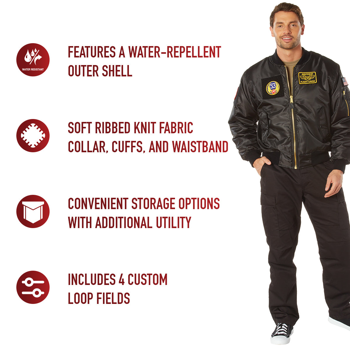 Rothco MA-1 Flight Jacket with Patches LARSON TACTICAL SUPPLY