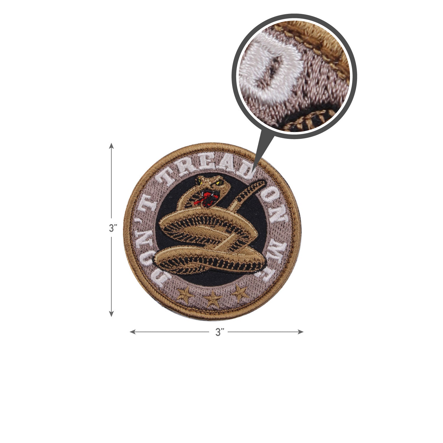 Rothco Don't Tread On Me Round Morale Patch LARSON TACTICAL SUPPLY