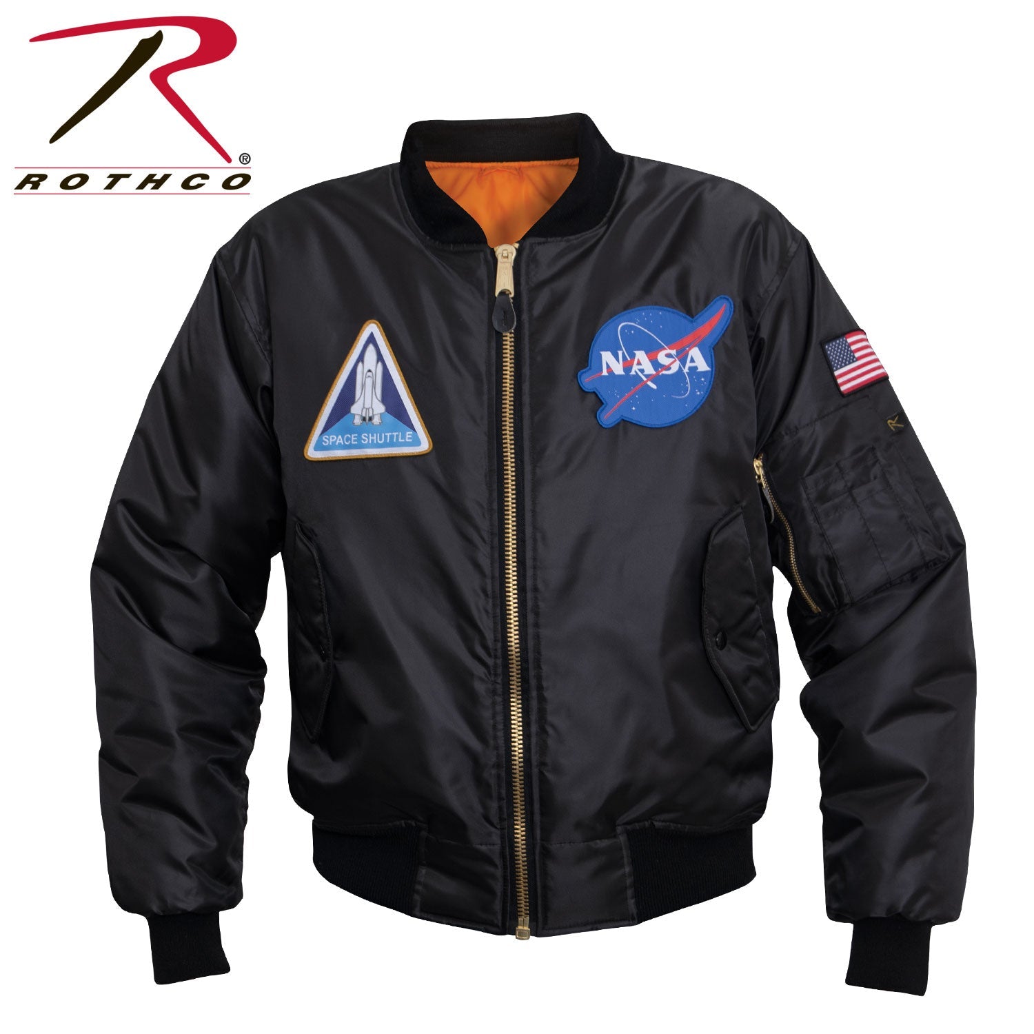Rothco NASA MA-1 Flight Jacket - Black LARSON TACTICAL SUPPLY