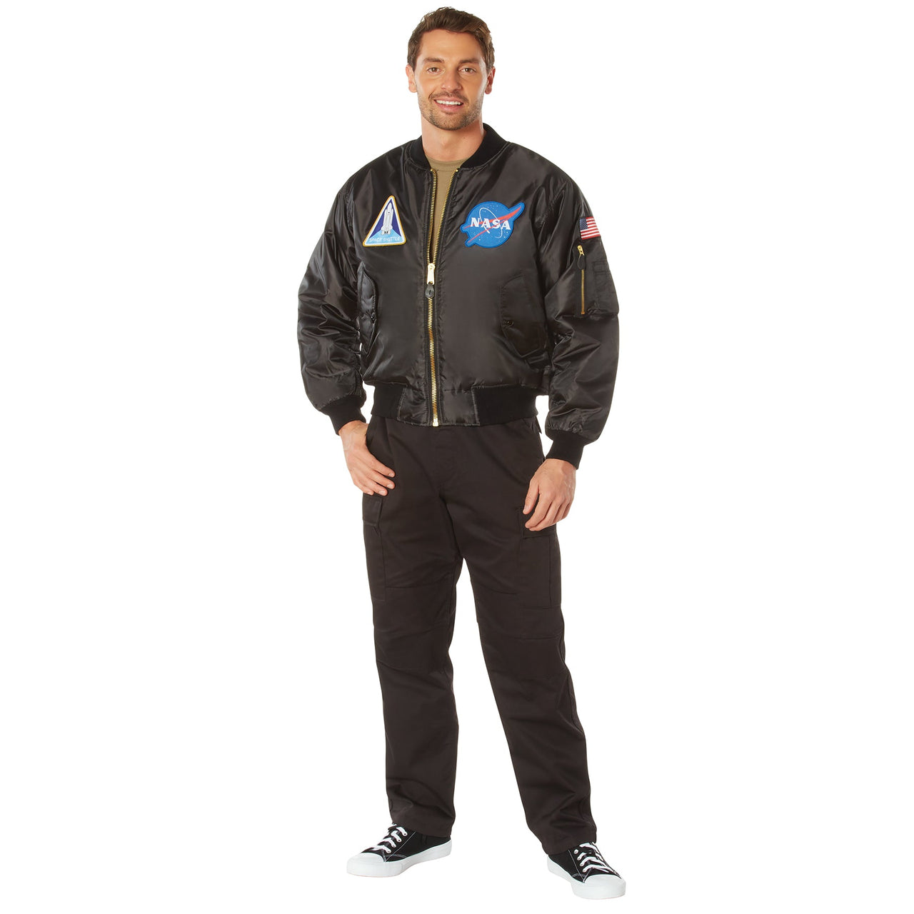 Rothco NASA MA-1 Flight Jacket - Black LARSON TACTICAL SUPPLY