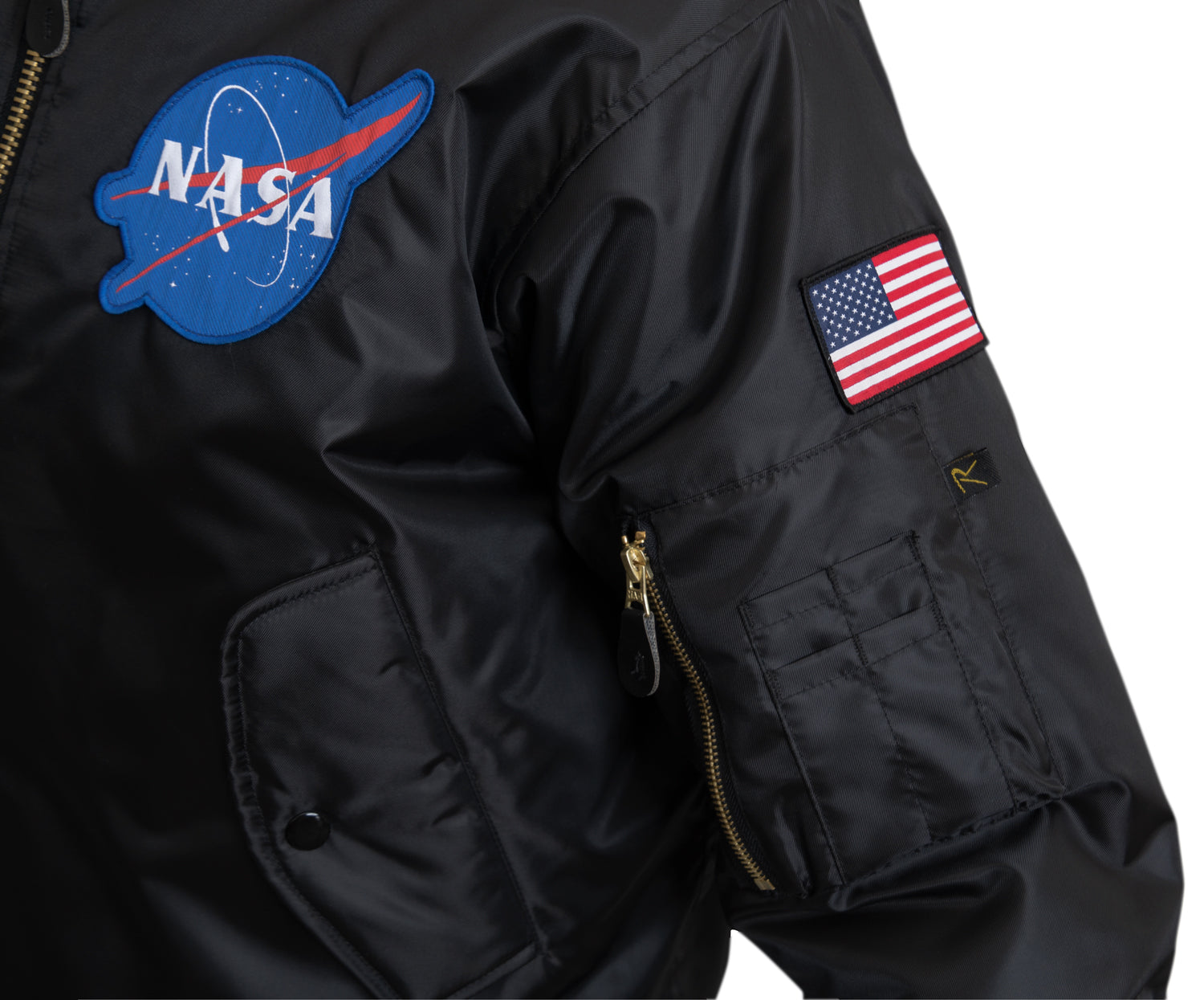 Rothco NASA MA-1 Flight Jacket - Black LARSON TACTICAL SUPPLY