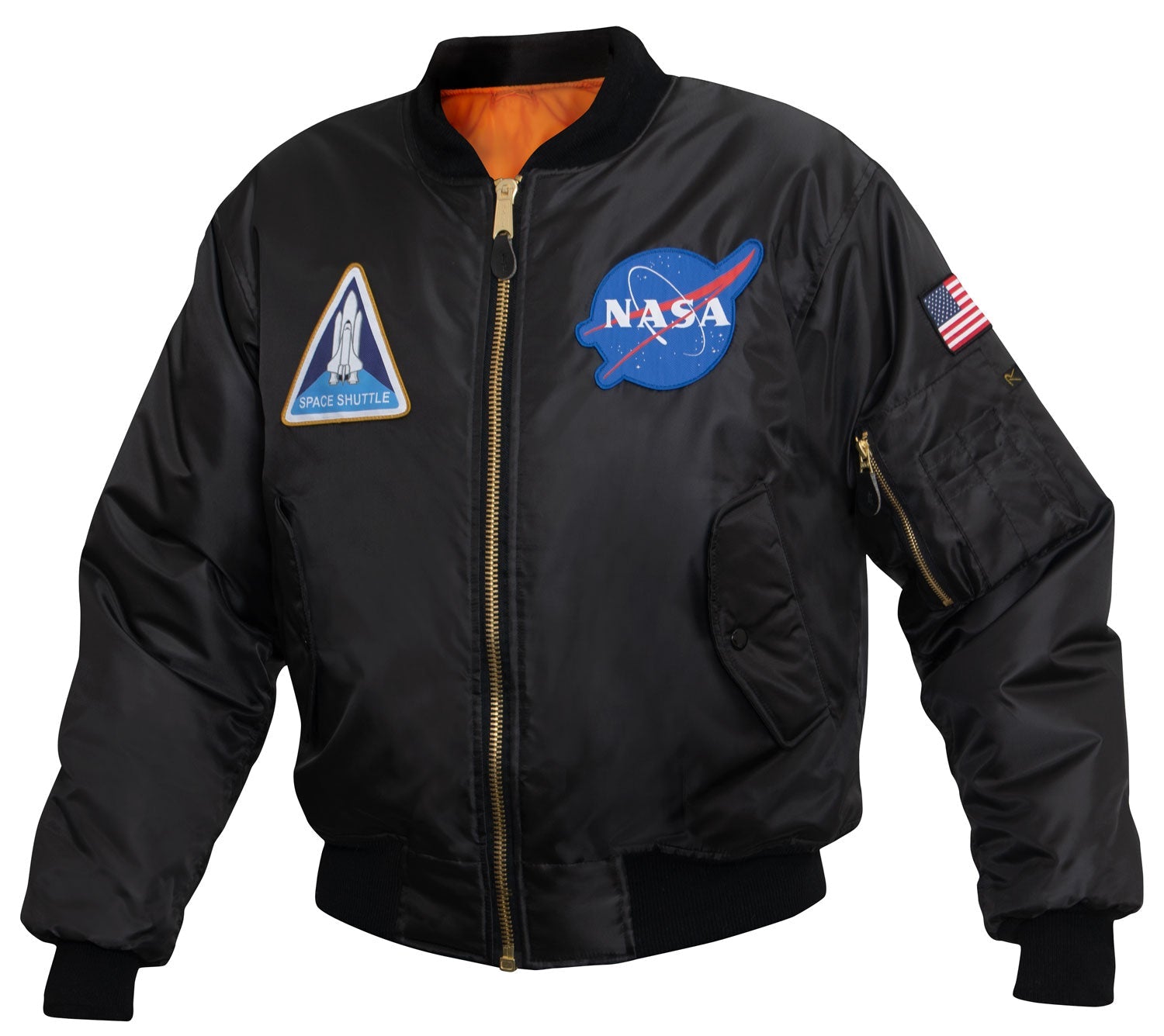 Rothco NASA MA-1 Flight Jacket - Black LARSON TACTICAL SUPPLY