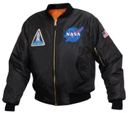 Rothco NASA MA-1 Flight Jacket - Black LARSON TACTICAL SUPPLY