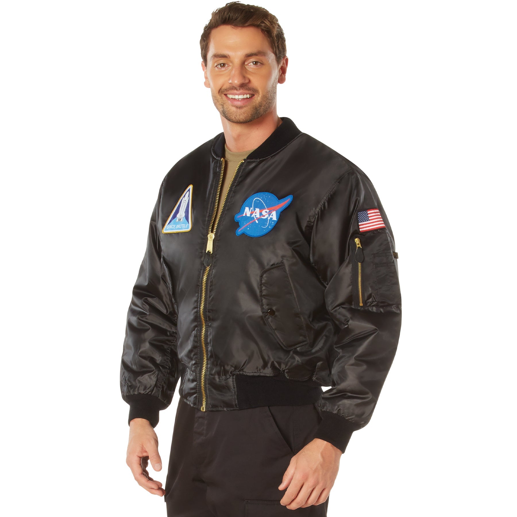 Rothco NASA MA-1 Flight Jacket - Black LARSON TACTICAL SUPPLY