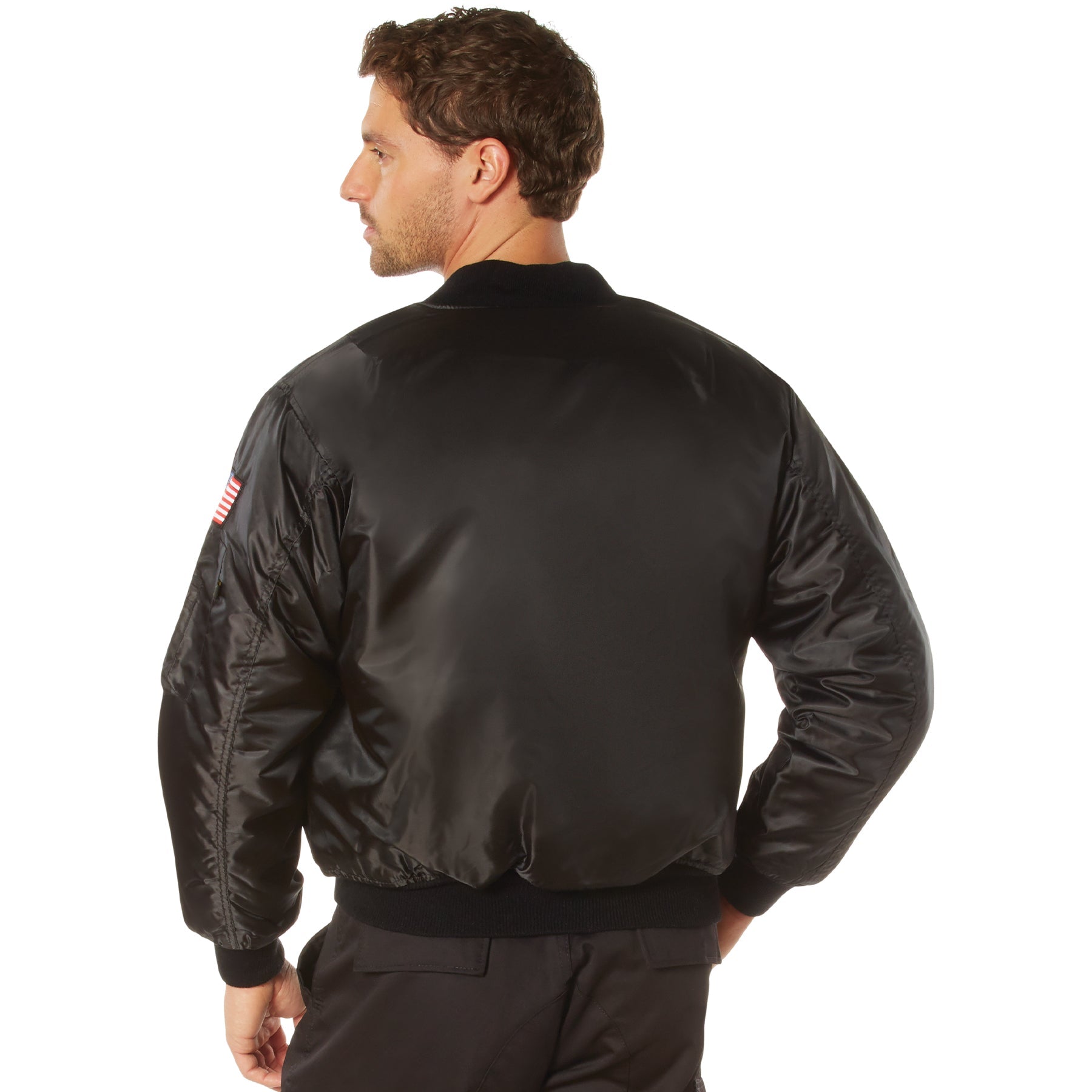 Rothco NASA MA-1 Flight Jacket - Black LARSON TACTICAL SUPPLY